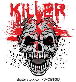 grunge skull coat of arms