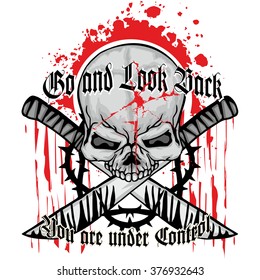 grunge skull coat of arms