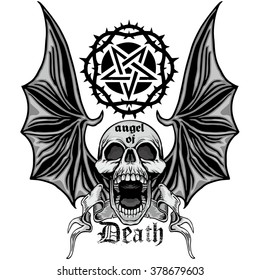 grunge skull coat of arms
