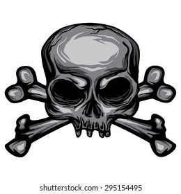Grunge Skull and Cross Bones Vector Pirate Symbol Halloween