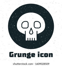 Grunge Skull icon isolated on white background.  Vector Illustration