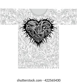 grunge skull on skull texture-vintage design t-shirts