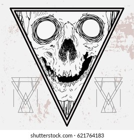 Grunge Skull in Triangle