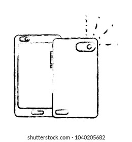 grunge smartphone technology in front and rear style