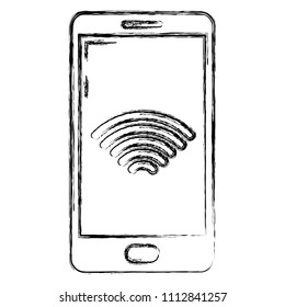 grunge smartphone technology with wifi data device