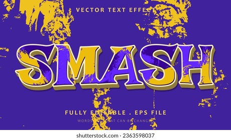 Grunge Smash Editable Text Effect Design Template . Effect Saved In Graphic Style