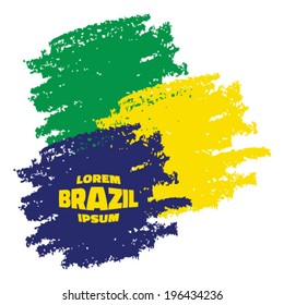 Grunge Smears, using Brazil flag colors 2016. Vector illustration 