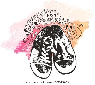 grunge sneakers background