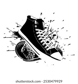 Grunge Sneakers Shoes Vector Image And Illustration