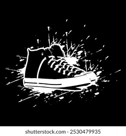 Grunge Sneakers Shoes Vector Image And Illustration