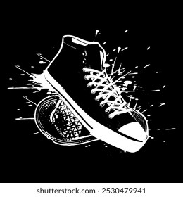 Grunge Sneakers Shoes Vector Image And Illustration