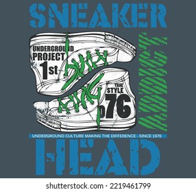 Grunge Sneakers diseño de variado impresión vectorial