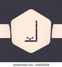 Grunge Snorkel icon isolated on grey background. Diving underwater equipment. Monochrome vintage drawing. Vector Illustration