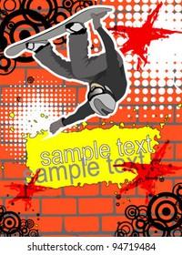 grunge snowboarding vector