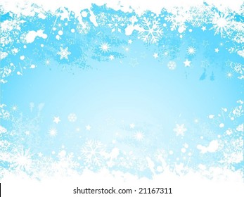 grunge snowflake border