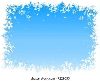 Grunge snowflake border