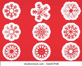 Grunge snowflake set vector illustration 