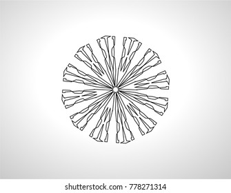 Grunge snowflake . Vector illustration . Isolated black flake . Design element
