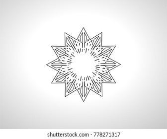 Grunge snowflake . Vector illustration . Isolated black flake . Design element

