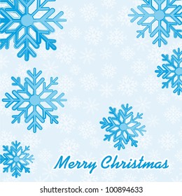 grunge snowflakes over blue background. vector illustration