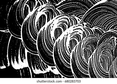 Grunge soap texture. Distress black and white rough foam trace bewitching background. Noise dirty rectangle grunge foam texture. Dirty artistic soap background. Vector illustration.