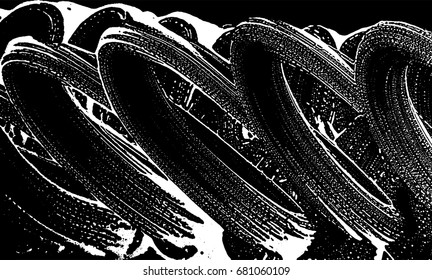 Grunge soap texture. Distress black and white rough foam trace delicate background. Noise dirty rectangle grunge foam texture. Dirty artistic soap background. Vector illustration.