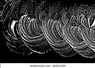 Grunge soap texture. Distress black and white rough foam trace fetching background. Noise dirty rectangle grunge foam texture. Dirty artistic soap background. Vector illustration.