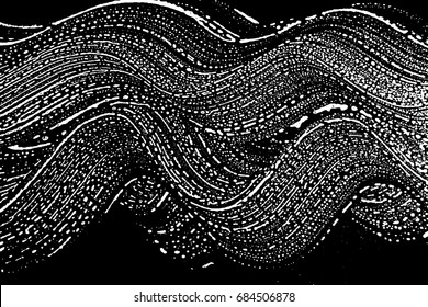 Grunge soap texture. Distress black and white rough foam trace nice background. Noise dirty rectangle grunge foam texture. Dirty artistic soap background. Vector illustration.