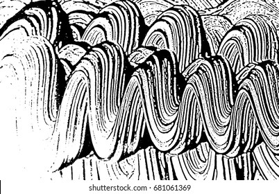 Grunge soap texture invert. Distress black and white rough foam trace exceptional background. Noise dirty rectangle grunge foam texture. Dirty artistic soap background. Vector illustration.