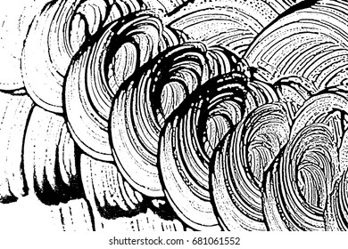 Grunge soap texture invert. Distress black and white rough foam trace cute background. Noise dirty rectangle grunge foam texture. Dirty artistic soap background. Vector illustration.