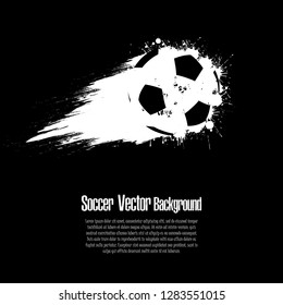 Grunge soccer background. Abstract soccer ball made from blots. Soccer design pattern. Vector illustration