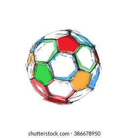 Grunge soccer ball easy all editable