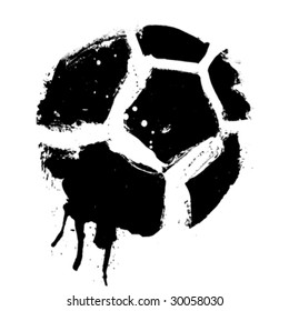 Grunge Soccer Ball Vector