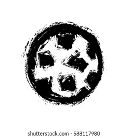 grunge soccer ball, vector