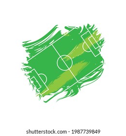 grunge soccer field isolated style