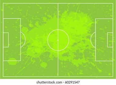  Grunge soccer field scheme. Vector illustration.