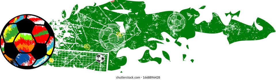 grunge soccer or football design template, vector with free copy space