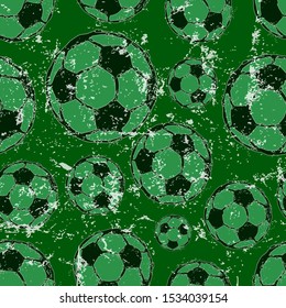 grunge soccer  seamless background pattern, vector illustration