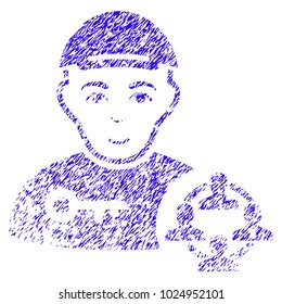 Grunge Social Engineer rubber seal stamp watermark. Icon symbol with grunge design and unclean texture. Unclean vector blue emblem social engineer.