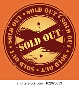 Grunge sold out stamp, vector illustration