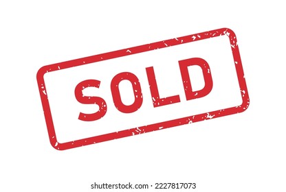 Grunge Sold word rubber stamp. Sold sign sticker set. Grunge vintage square label. Vector illustration isolated on white background.