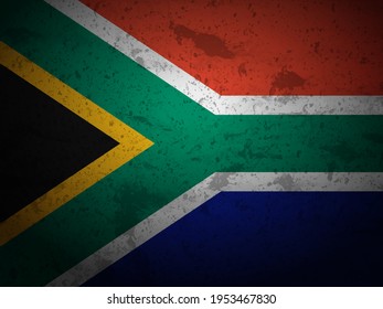 Grunge South Africa flag textured background. Vector illustration.