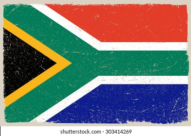 Grunge South Africa flag.South African flag with grunge texture.Abstract vector template.