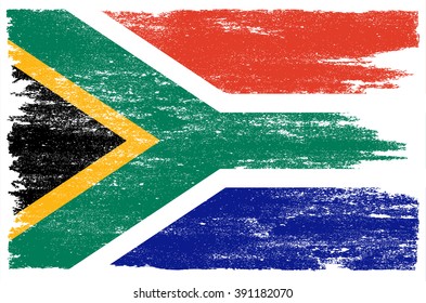 Grunge South Africa flag.South African flag vector template.