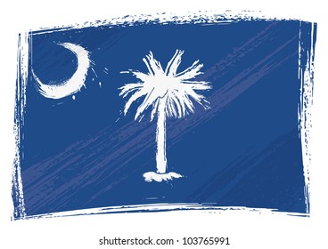 Grunge South Carolina Flag