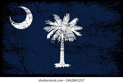 In: Grunge South Carolina flag. Vektorgrafik-Flagge von South Carolina.