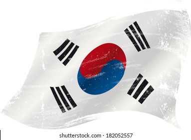 A Grunge South Korean Flag For You In The Wind