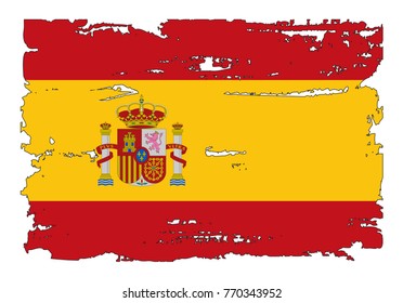 Grunge Spain flag.Old Spanish flag.