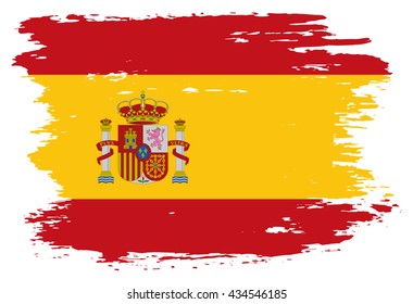 Grunge Spain Flag.Old Spanish Flag.Vector.