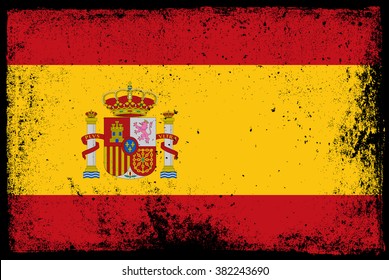 Grunge Spain flag. Spain flag vector illustration.